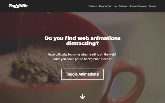 Togglific homepage