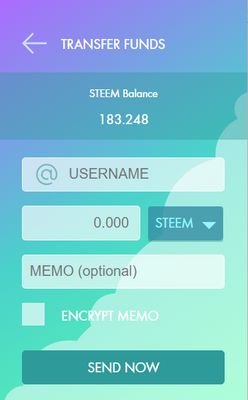 Token transfer view