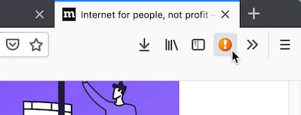 The Panic Button toolbar button in Firefox.