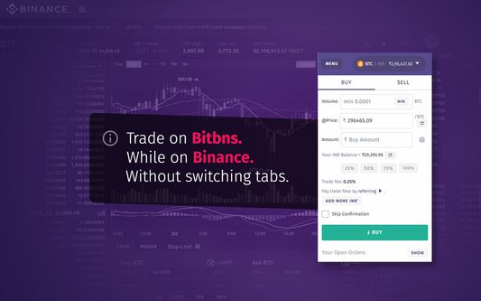 Trade faster on bitbns and binance