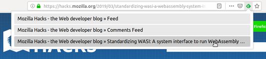 If the page has several RSS (or Atom) feeds, the add-on provides you with much information about possible subscriptions.