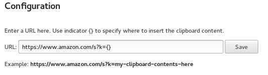 Configurable URL example for Amazon search