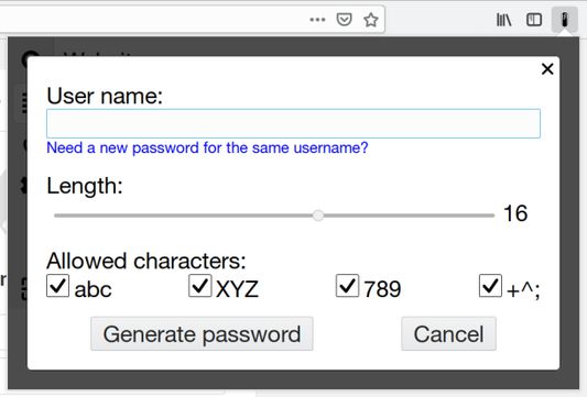 Adding a new password