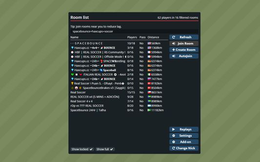 Room filtered view - type in any part of the room name to find the room!  Search rooms by room name (exact or partial), with search terms separated by +