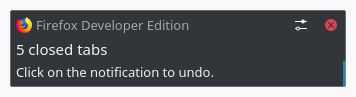 Notification when closing 5 tabs or more