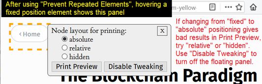 Floating Tweak Panel to adjust layout of fixed position elements when printing (version 1.0)