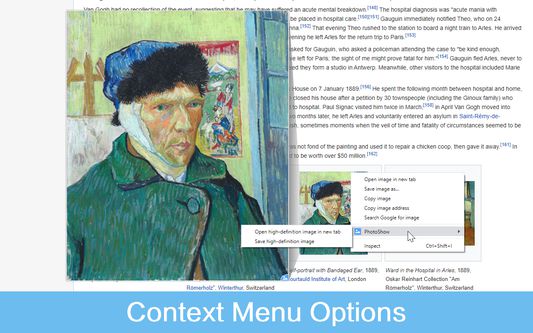 Context menu Options