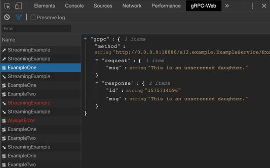 gRPC-Web-DevTools dark mode