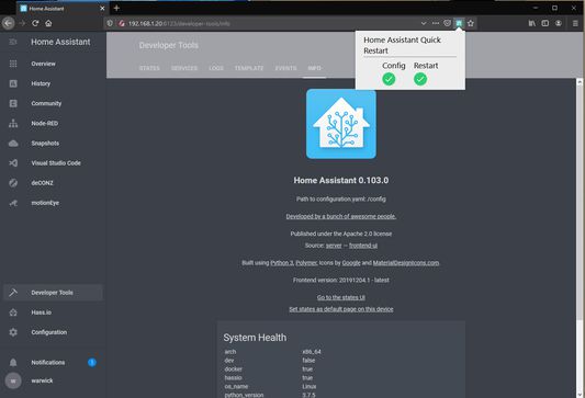 Successful Config Check and Restart Call