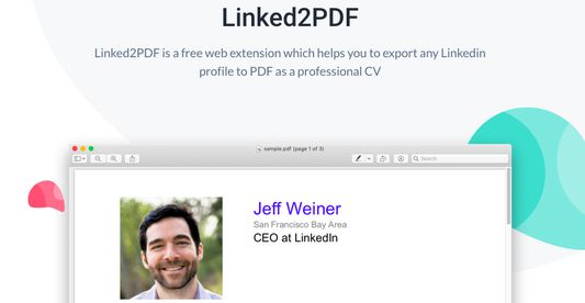 You can easily export any Linkedin profile to PDF
