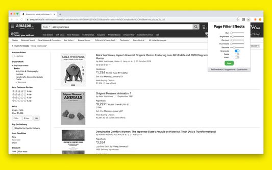 Grayscale Page Effect