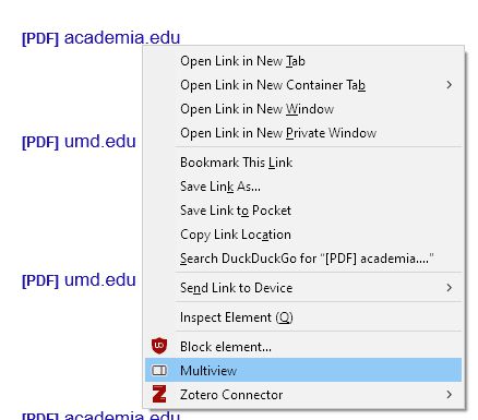 Available in the right-click menu of a link.