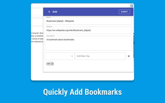 Quickly add bookmarks.