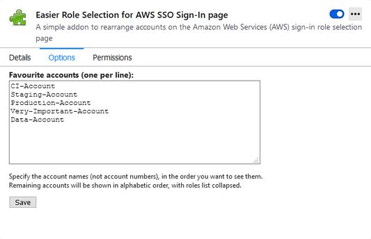 Simple settings to configure your favourite accounts.