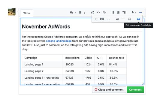 Switching between default Markdown and GitHub Writer