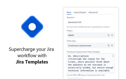 Jira Templates basic options.