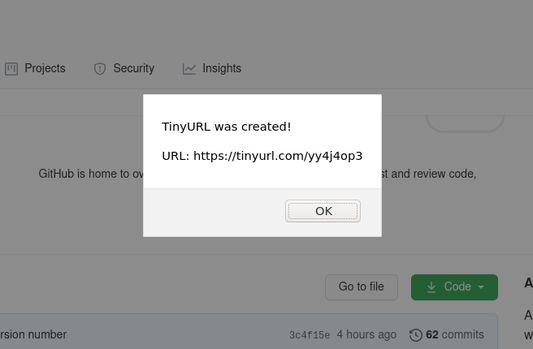 Successfully created tiny url