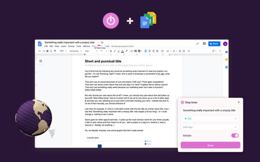 Toggl Track Button + Google Docs