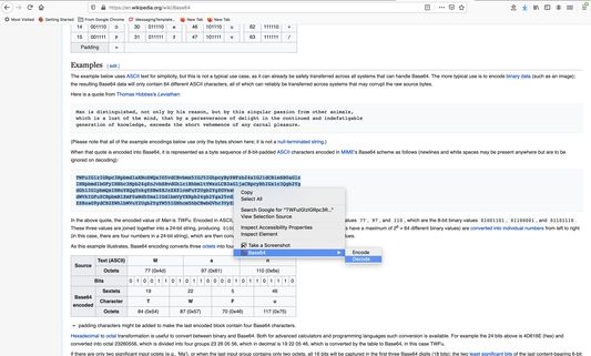 Decode a base64 string, by just selecting and choosing Base64->decode from the menu.