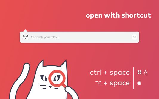 Open with shortcut:

Control + space for Windows and Linux.
Option + space for macOS.