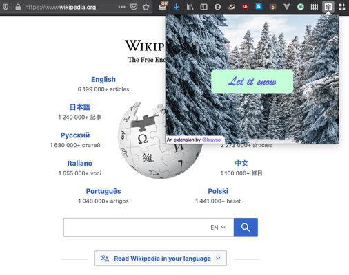 Add snow to web pages.