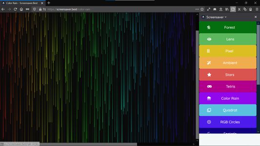 Screenshot from the Screensaver Firefox Addon