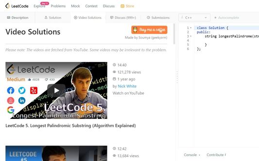 Video Solutions Tab Layout