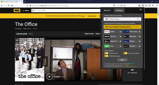 Settings page (IMDb)