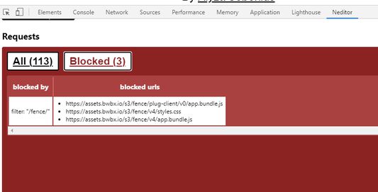 Blocked requests from a nedit.