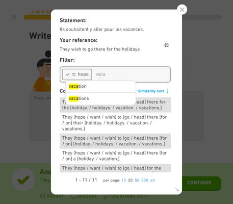 Filter the solutions by entering one or more words in the filter input (click on the icons on the left of a filter to refine it).