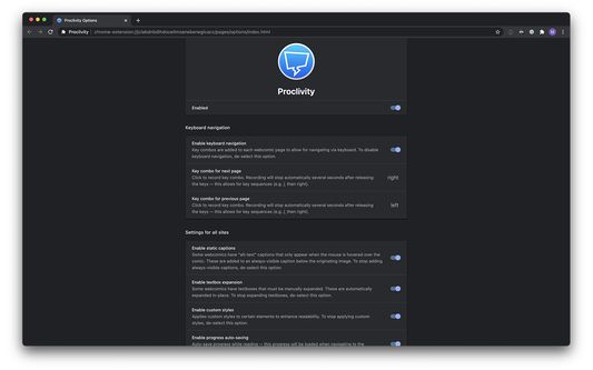 Extension is customizable both globally and per-site.