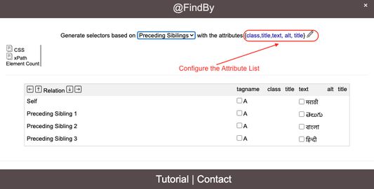Select the attributes
