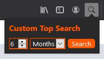 Custom search from toolbar.