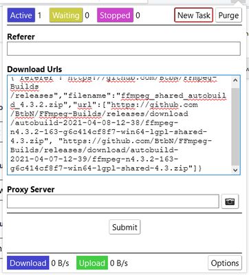 JSON Object {Array of url, filename, folder} since R4700