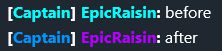 New text colors previewed against old, with a custom name color.