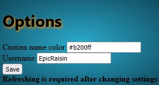 The options menu.