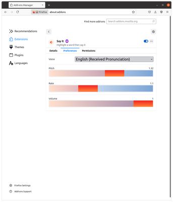 Customize voice, pitch, rate, and volume.