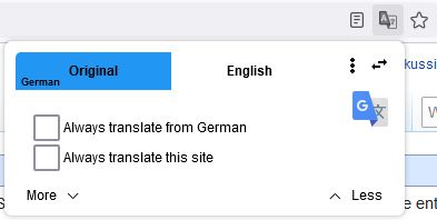 Translate Web Pages - Desktop, Advanced interface