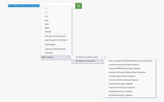 Screenshot showing context menus