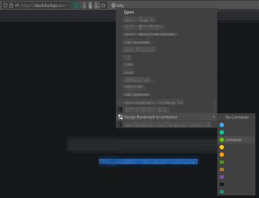 Assign containers from the bookmark-bar.