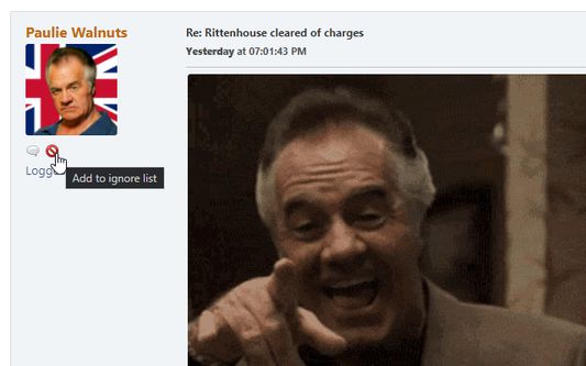 A new control allows you to easily ignore a user from one of their posts