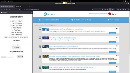 extension sidebar, visible on all sites, but you can close it.