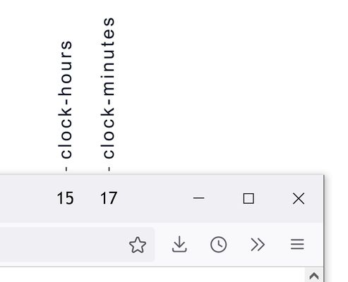 Clock appearance with light Firefox theme.
