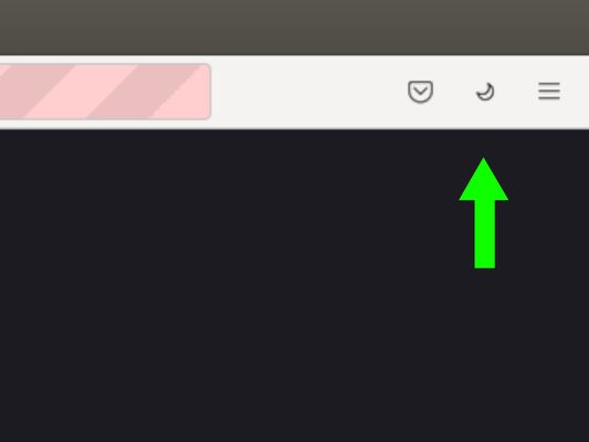 button in Firefox, when in dark mode