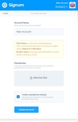 Intuitive Account Creation
