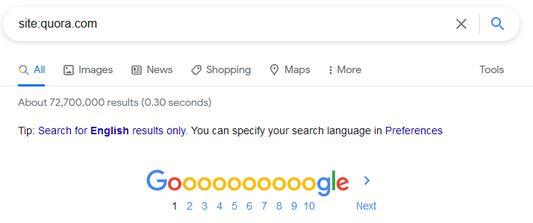 Blocked search results with