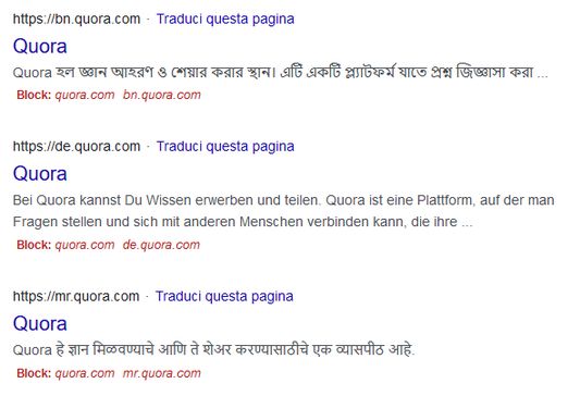Block buttons on search results (with