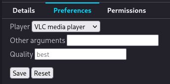 Extension preferences