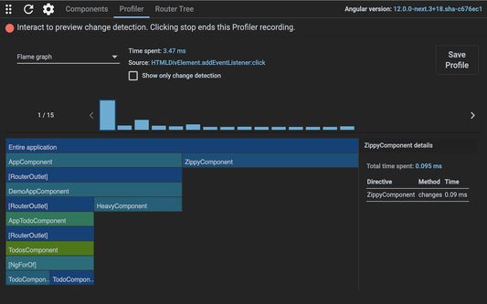 Angular DevTools profiler