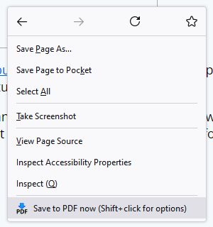 Don't need a toolbar button? Use the context menu menu.